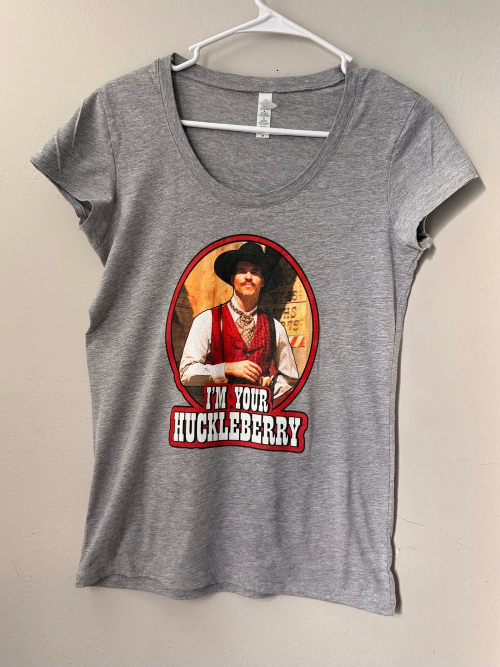 Bella + Canvas I’m Your Huckleberry Doc Holliday Graphic Tee Gray Size M